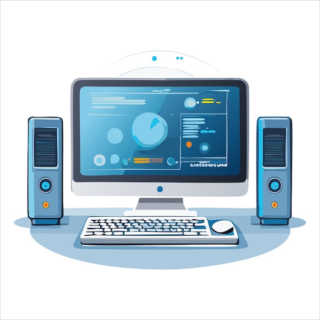 Vektor webcomputer grafik desktop-computer