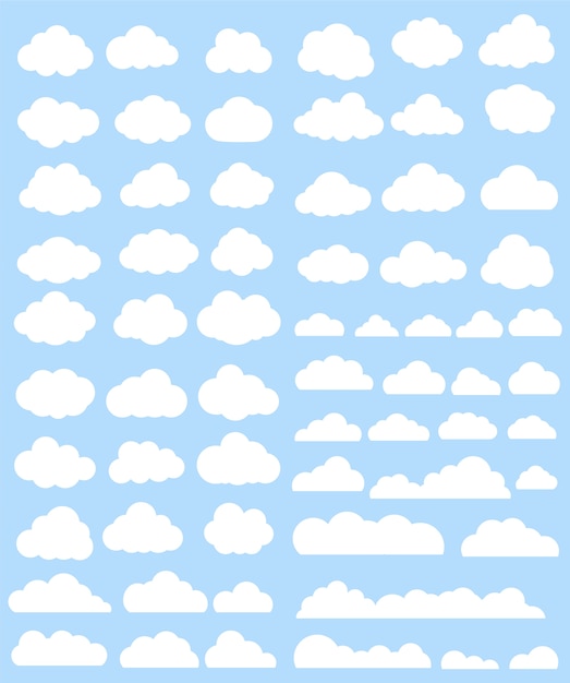 Vektor weiße wolken sammlung