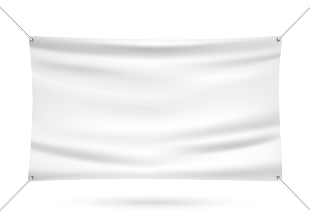 Vektor weißes mock up vinyl banner