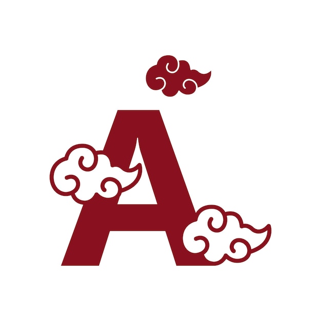 Vektor design ikony oblačných červených písmen