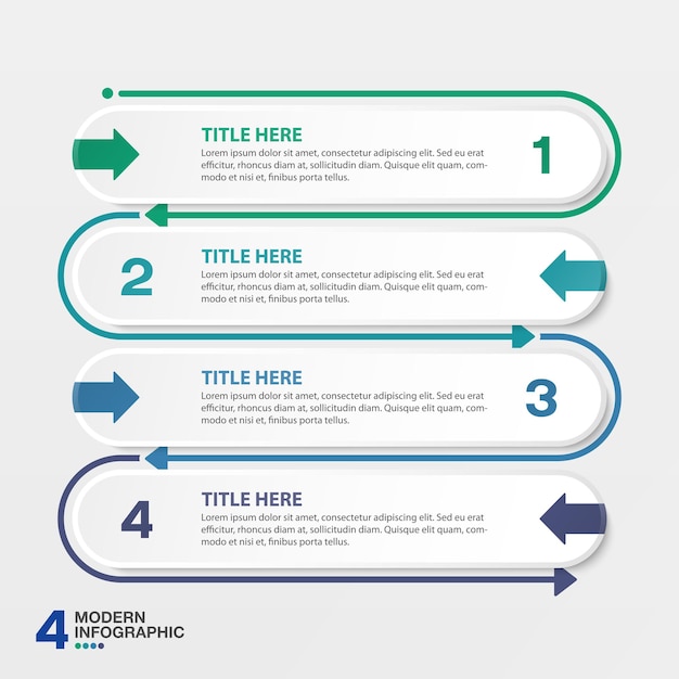 Vektor infografika 4 procesy