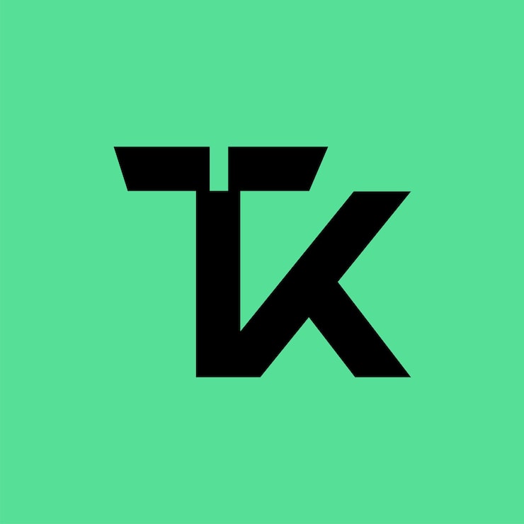 Vektor tučné abstraktní logo tk, moderní ikona