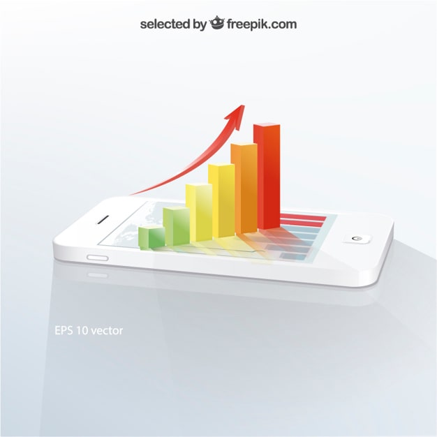 Zdarma Vektor 3d infografika na mobilním telefonu