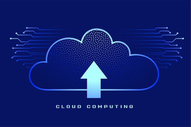 Zdarma Vektor cloud computing se symbolem šipky pro nahrávání