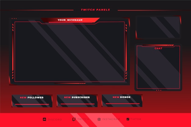 Zdarma Vektor gradientní panely twitch