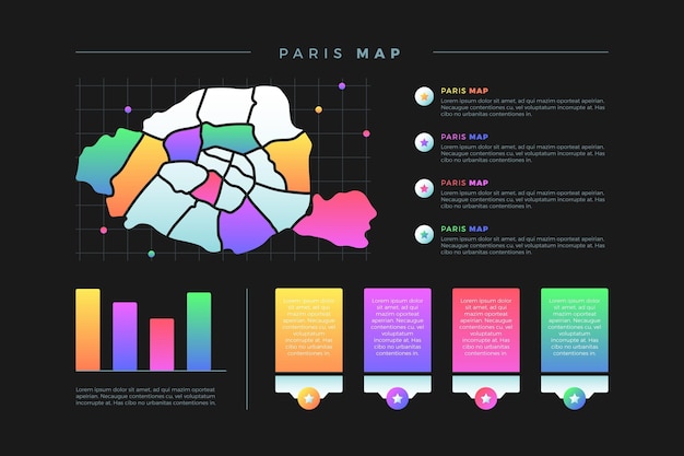 Zdarma Vektor infografika mapy paříže