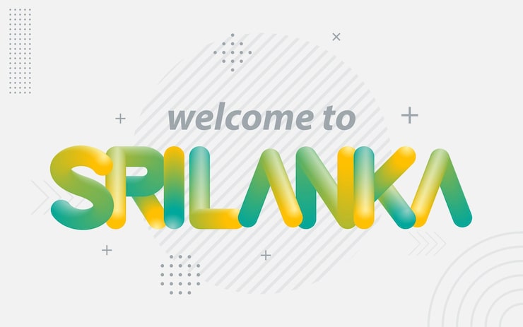 Zdarma Vektor kreativní typografie vítejte na srí lance s 3d efektem prolínání. vektorová ilustrace