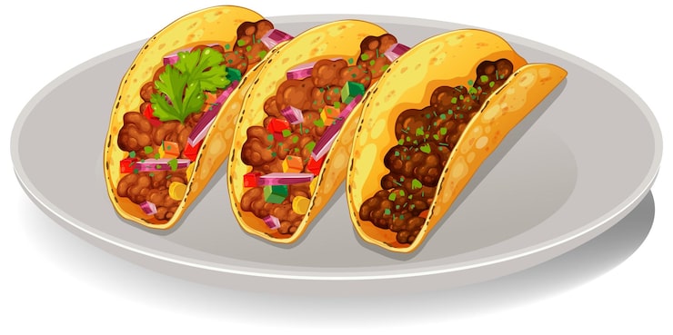 Zdarma Vektor lahodné mexické tacos na talíři