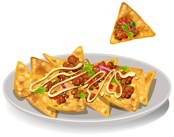 Zdarma Vektor lahodný mexický talíř nachos