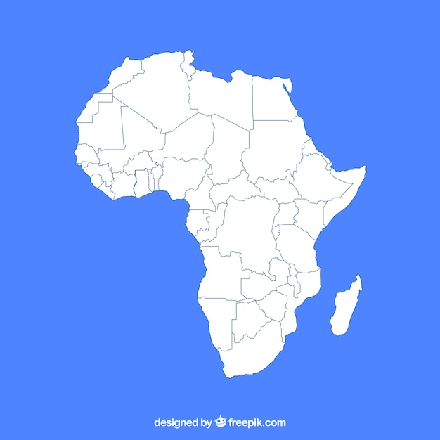 Zdarma Vektor mapa afriky v plochém stylu