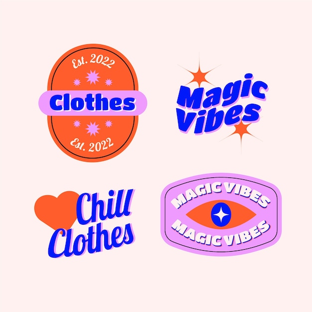 Zdarma Vektor ručně kreslený retro design loga