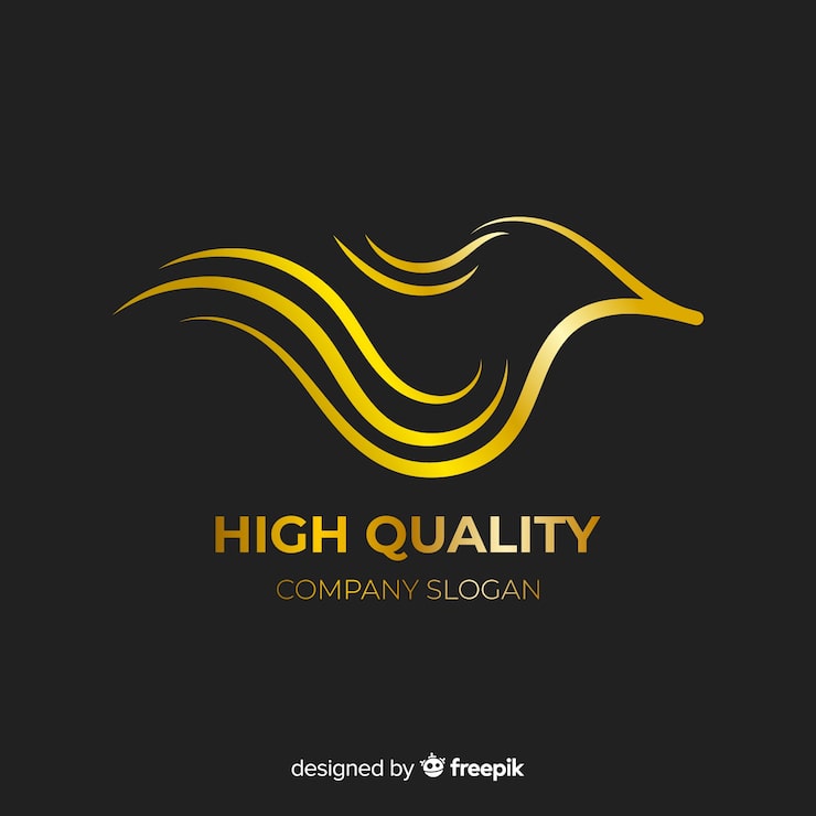 Zdarma Vektor zlaté elegantní logo plochý design