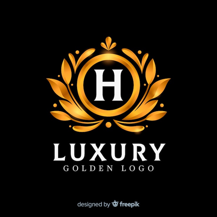 Zdarma Vektor zlaté elegantní logo plochý styl