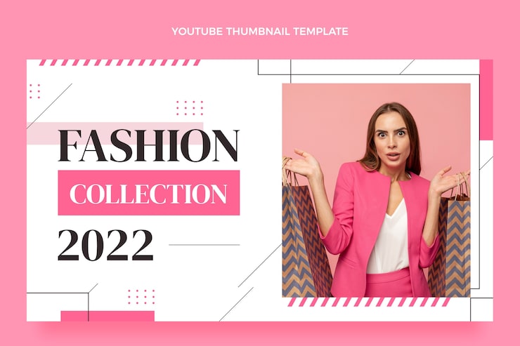 Vetor grátis arte de canal do youtube de coleção de moda de design plano