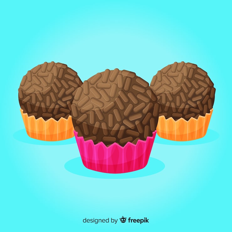 Vetor grátis brigadeiro fundo plano