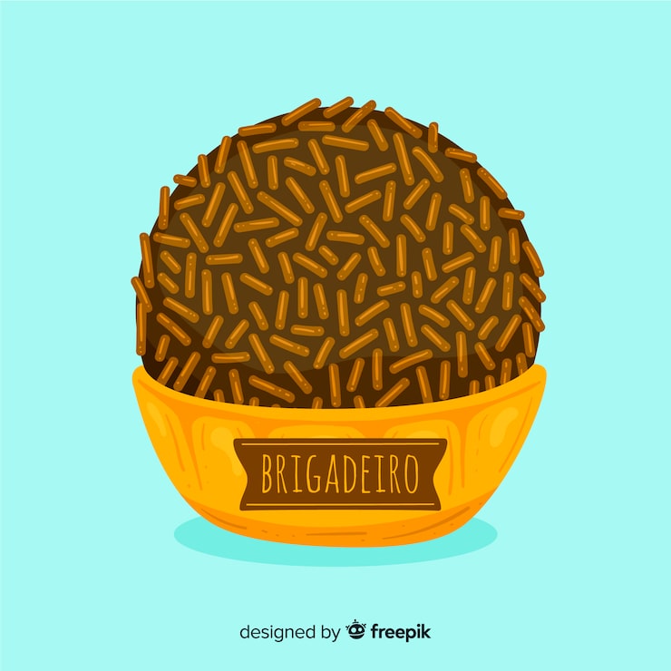 Vetor grátis brigadeiro fundo plano
