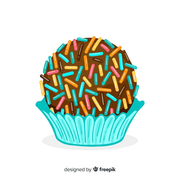 Vetor grátis brigadeiro fundo plano