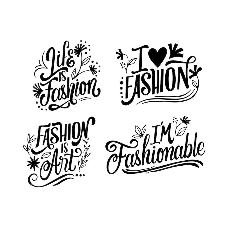 Vetor grátis coleção de adesivos de moda de letras monocromáticas