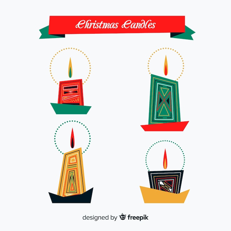 Vetor grátis coleção de velas de natal