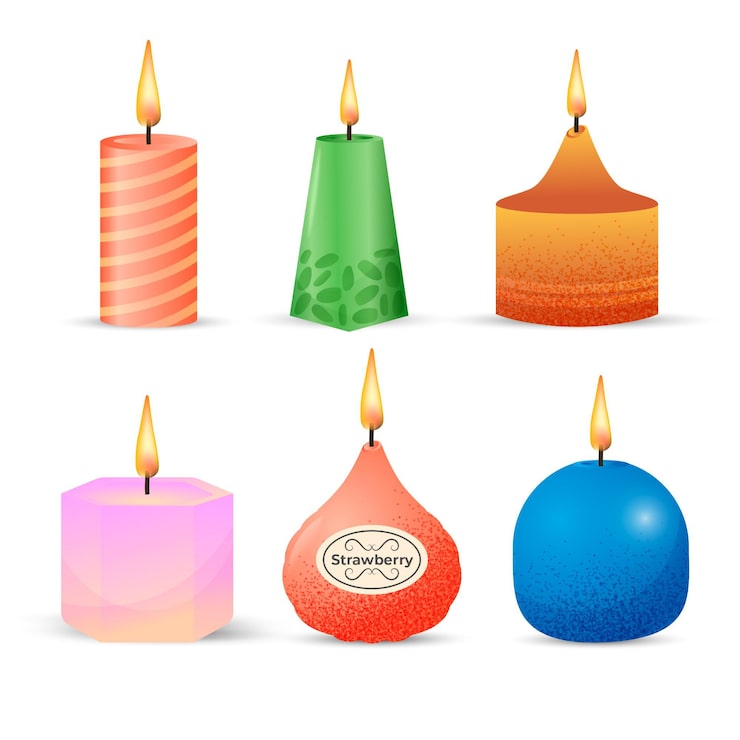 Vetor grátis coleção detalhada de velas perfumadas