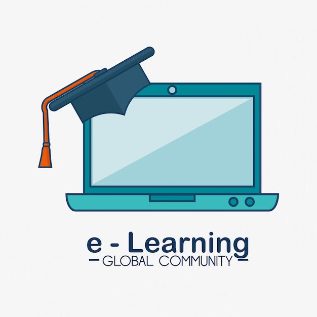 Vetor grátis comunidade global de e-learning