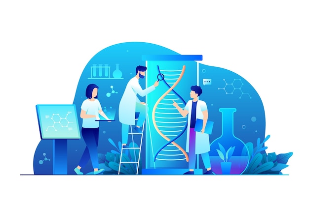 Vetor grátis conceito de biotecnologia gradiente