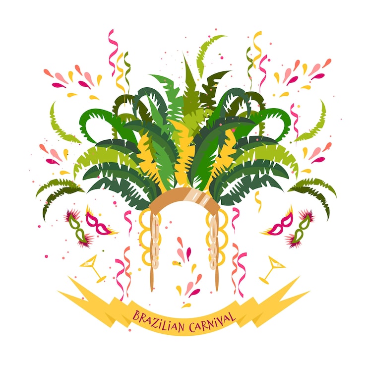 Vetor grátis conceito de carnaval brasileiro de design plano