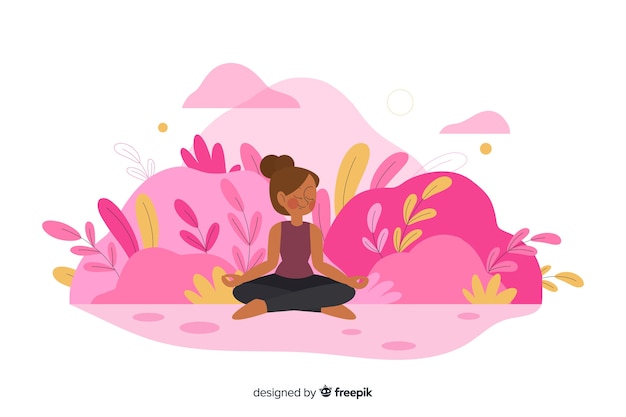 Vetor grátis conceito de meditação para landing page
