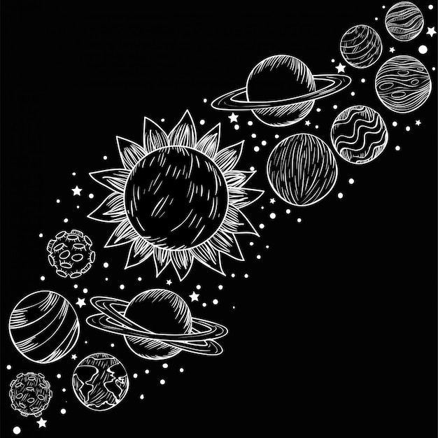 Vetor grátis conjunto de planetas