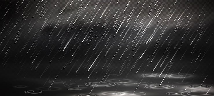 Vetor grátis efeito de chuva com gotas diagonais e ondulação