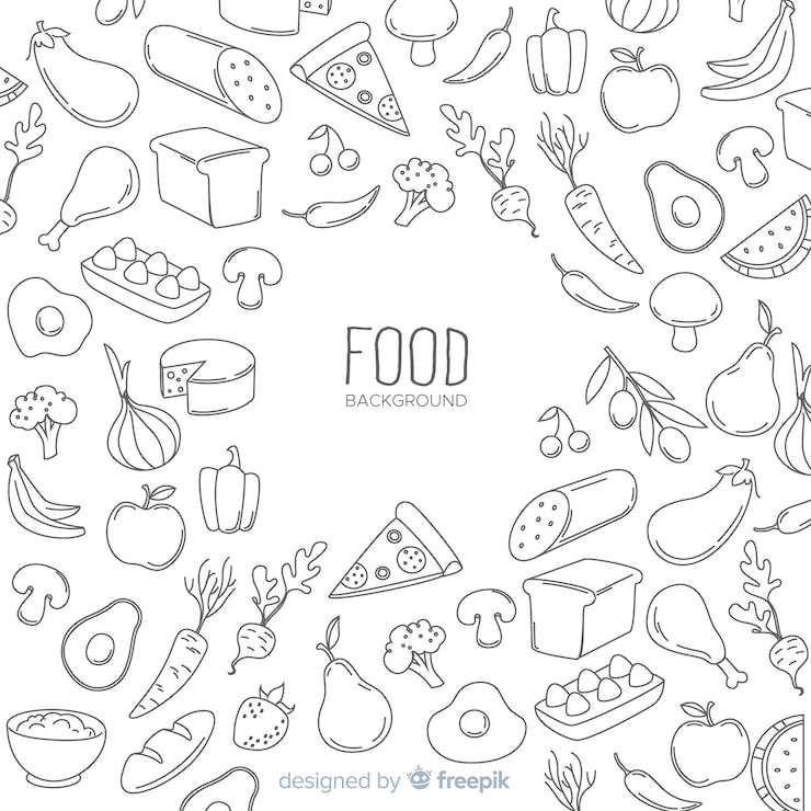 Vetor grátis fundo de comida de mão desenhada