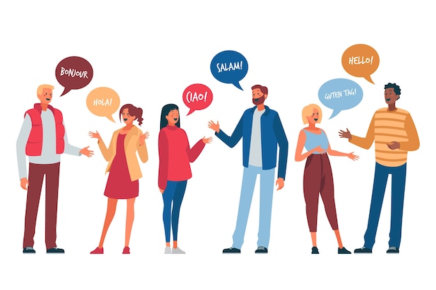 Vetor grátis ilustração com jovens conversando