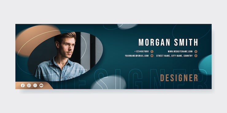 Vetor grátis modelo de assinatura de e-mail de design plano