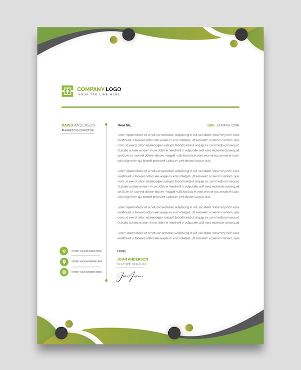 Vetor grátis modelo de papel de carta para empresas e empresas modernas