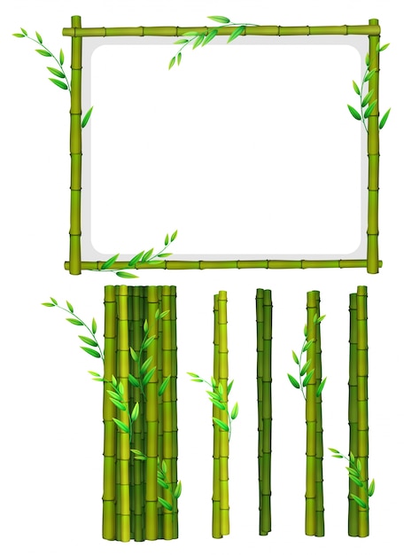 Vetor grátis molduras de bambu e bambu