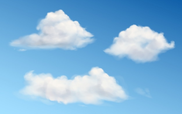 Vetor grátis nuvens fofas brancas no céu azul