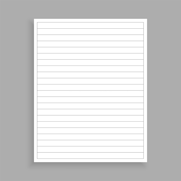 papel de escritório em branco forrado para caderno
