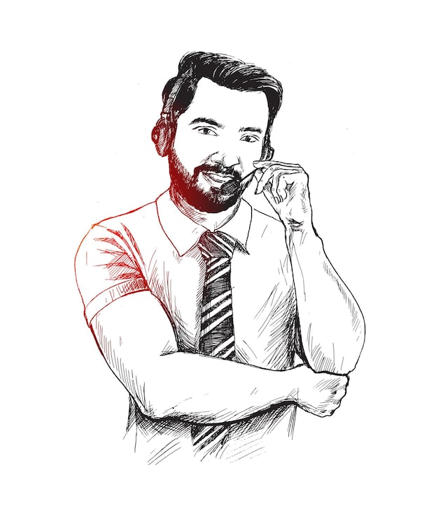 Vetor grátis representante de atendimento ao cliente usando um fone de ouvido design de pôster
