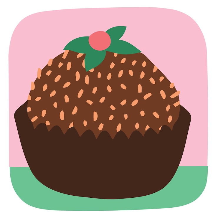 Vetor doce de chocolate brasileiro chamado brigadeiro