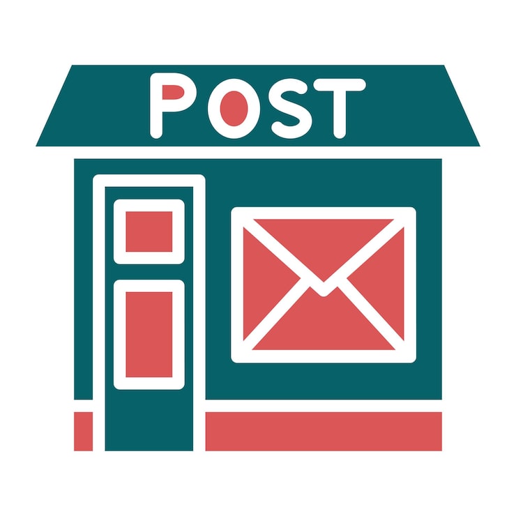 Vetor estilo de ícone de escritório de correio de design vetorial