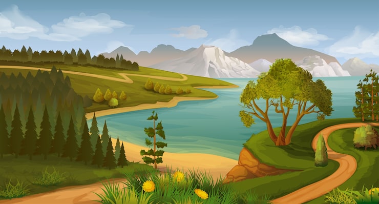 Vetor fundo da paisagem natural