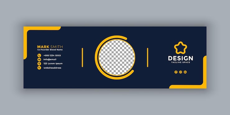Vetor modelo de assinatura de email ou rodapé de email e design de capa de mídia social pessoal
