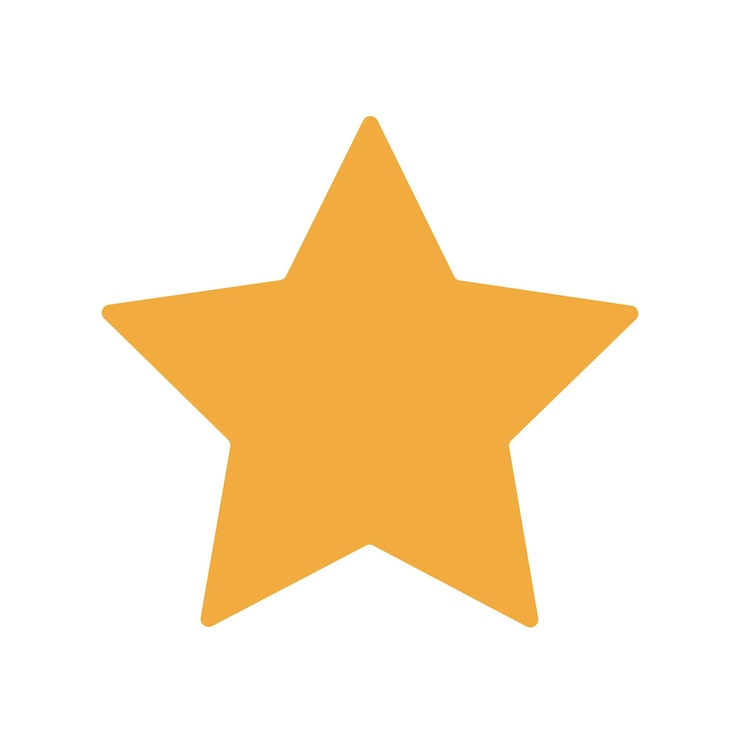 Vetor uma estrela amarela com fundo laranja