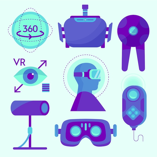 Vettore gratuito apparecchiature di realtà virtuale
