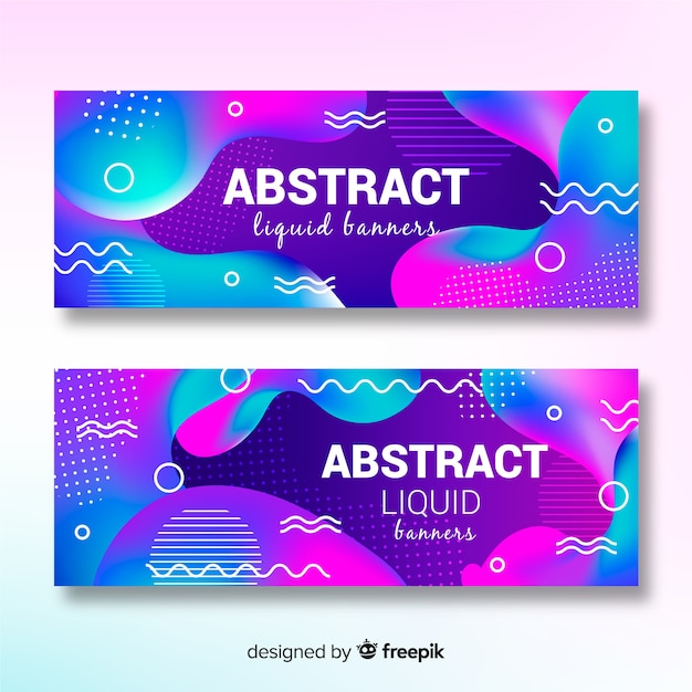 Vettore gratuito banner liquidi astratti