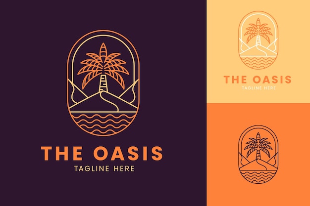 Bellissimo modello di logo oasi
