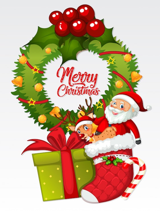 Vettore gratuito buon modello di scheda di natale