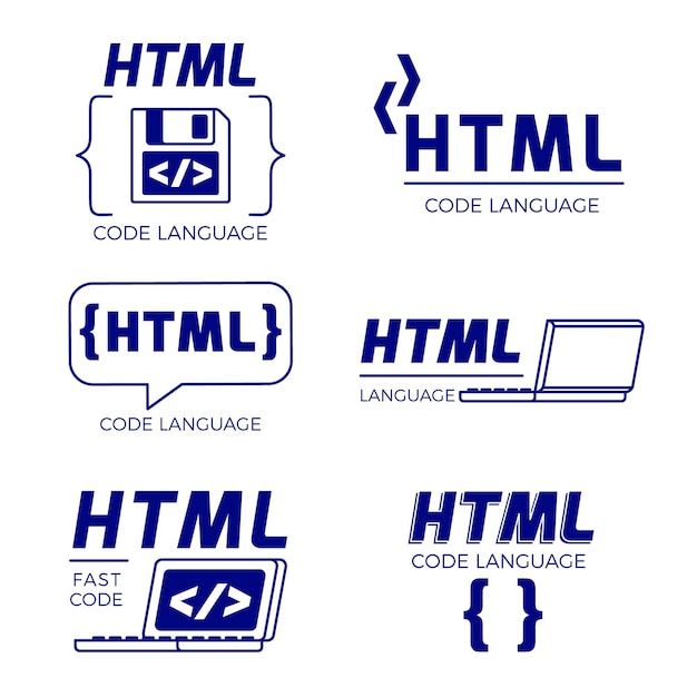 Vettore gratuito codice logo pack design piatto