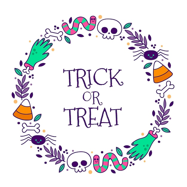 Vettore gratuito cornice di halloween disegnata a mano