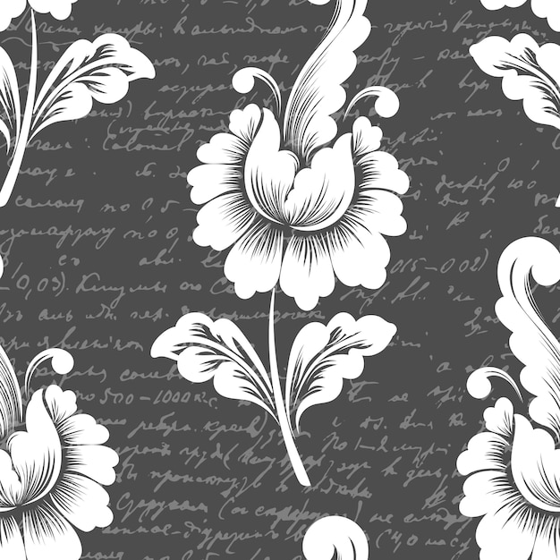 Vettore gratuito damask modello seamless